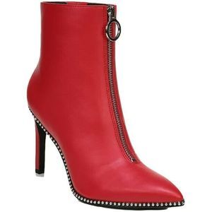 Bar III Womens Briget Front-Zip Booti Red Smooth 8M